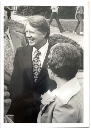 President Jimmy Carter visiting MGA's Cochran Campus.
